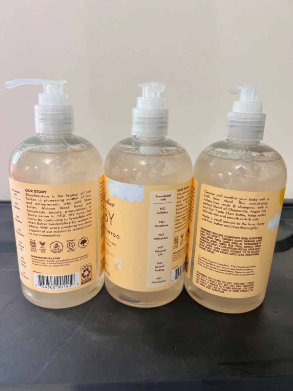Shea Moisture BABY Wash & Shampoo Bundle of 3
